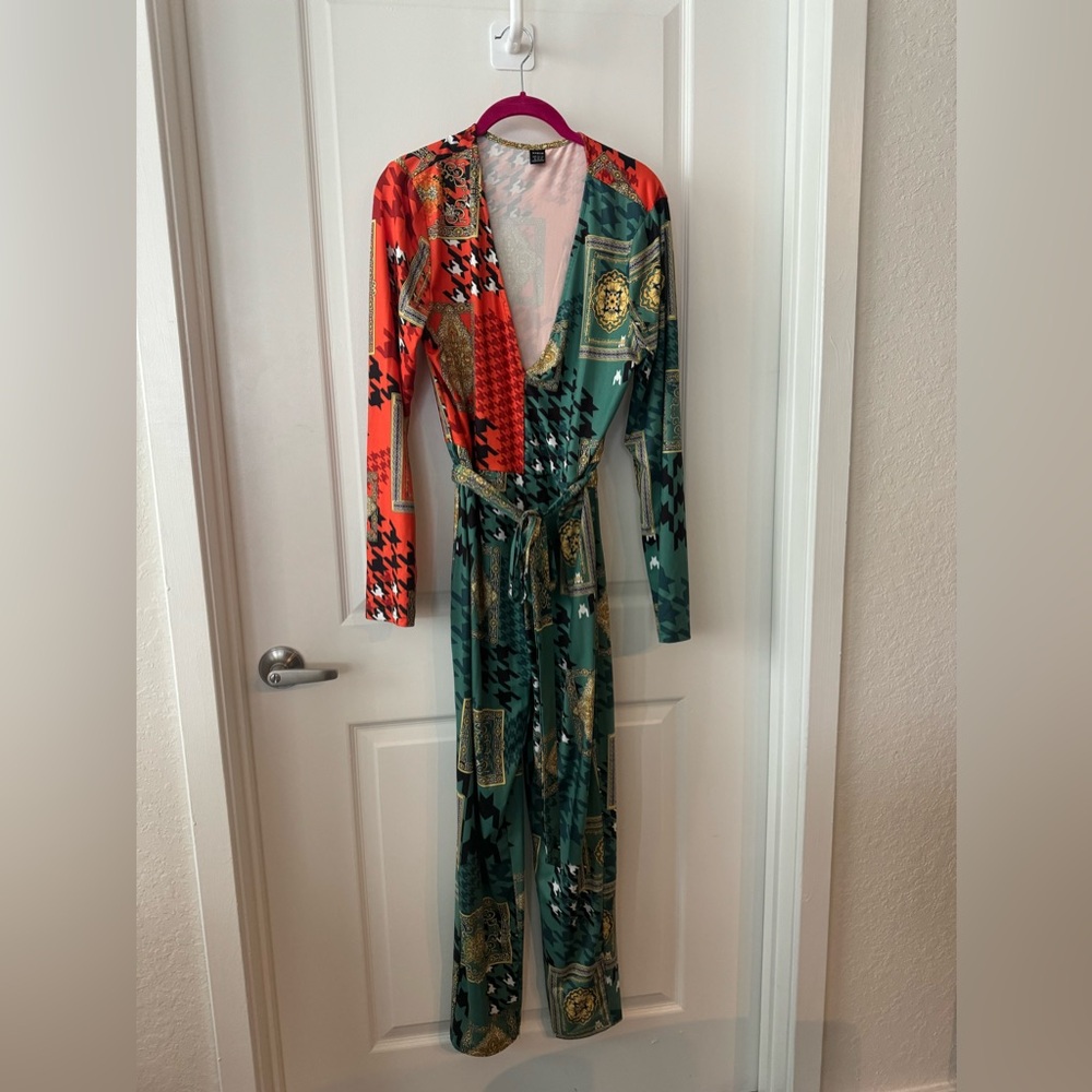 SHEIN multicolor Body Suit with fabric belt
